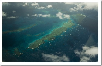Brilliant view of the Great Barrier Reef on the way north to Lizard Island