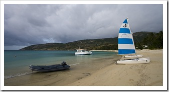 Anchor Bay and the resort catamarans