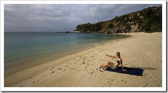 Lisa relaxing at Mermaid Bay