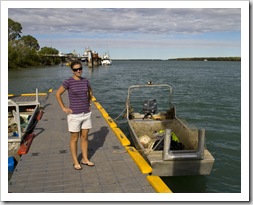 Lisa on the dock in Karumba