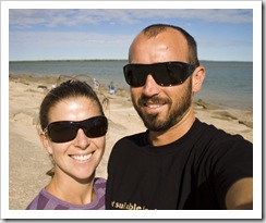 Sam and Lisa at the Gulf of Carpentaria at Karumba Point