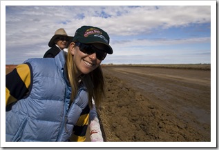 Lisa alongside the race track at the Bedourie camel races