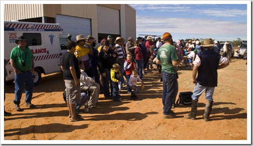 Crowds gathered for the wood chopping events