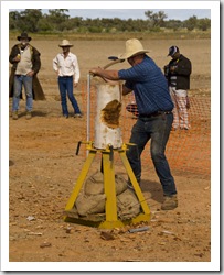 Wood chopping events at the Bedourie camel races
