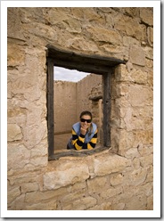 Lisa at the Cacoory Ruins north of Birdsville