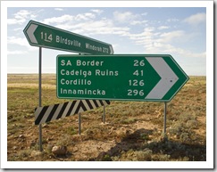 Turn-off to Cordillo Downs