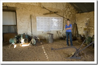 Lisa in Australia's largest shearing shed at Cordillo Downs