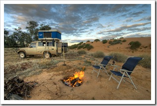 Camped in the dunes in the Strzelecki Desert