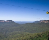 The cable car in Scenic World in Katoomba