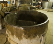 Open-top concrete fermenters at Tyrell\'s Wines