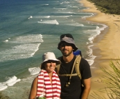 Lisa and San in front of Sunshine Beach