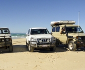 The three Toyotas at Sandy Cape
